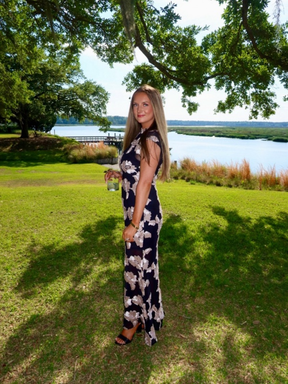Elliatt Margaux Maxi Gown - Black & White Floral - Picture 6 of 7